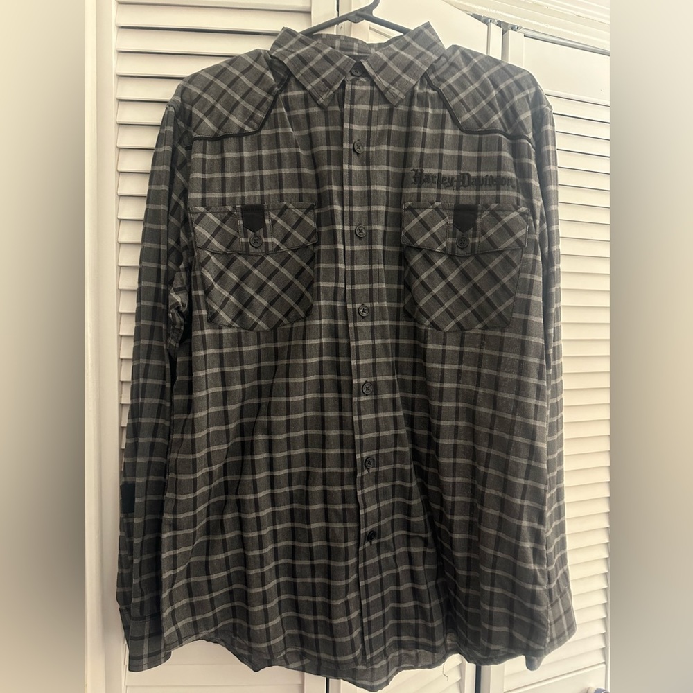 Harley Davidson Motor Clothes Long Sleeved Shirt Medium